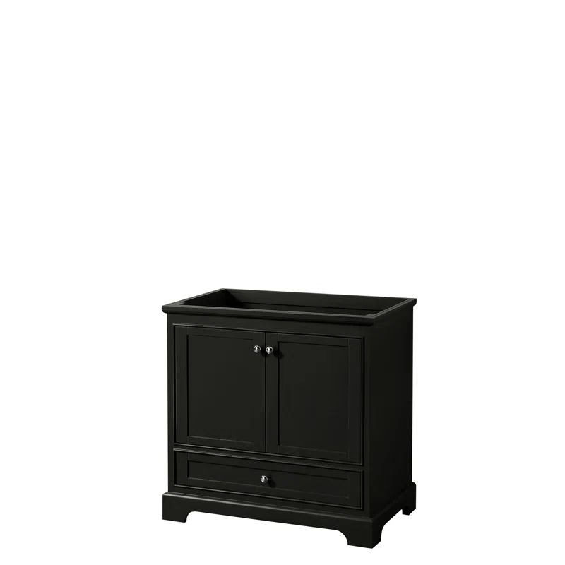 Deborah 35" Dark Espresso Single Bathroom Vanity Base with Chrome Trim