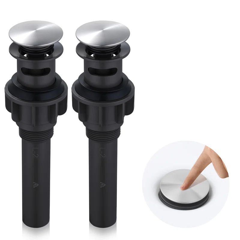 Brushed Nickel Pop-Up Bathroom Sink Drain Assembly (2-Pack)