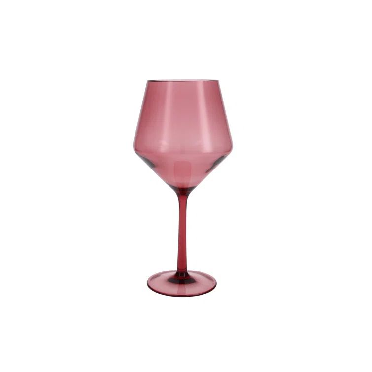 Rose Red Shatter Resistant Recyclable Outdoor Wine Glasses Set, 22 oz, 6 Pack