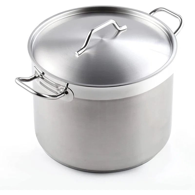 Professional 24 Quart Stainless Steel Stockpot with Lid