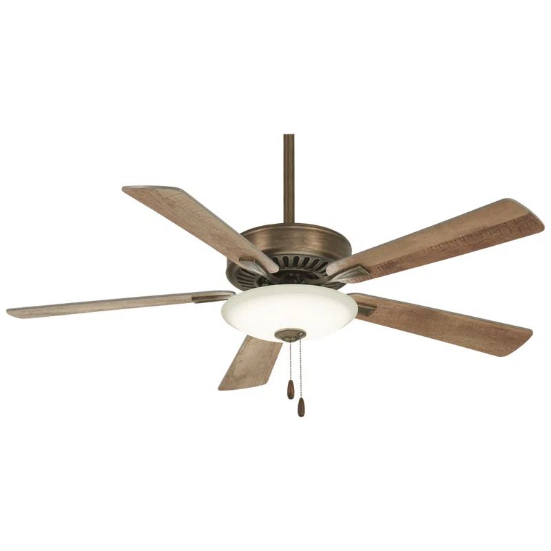 52'' Heirloom Bronze Ceiling Fan with Frosted Glass Light