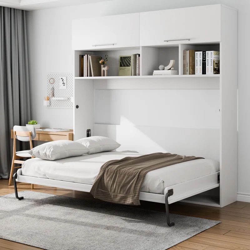 Black Carbon Steel Queen Murphy Bed Kit with Gas Struts