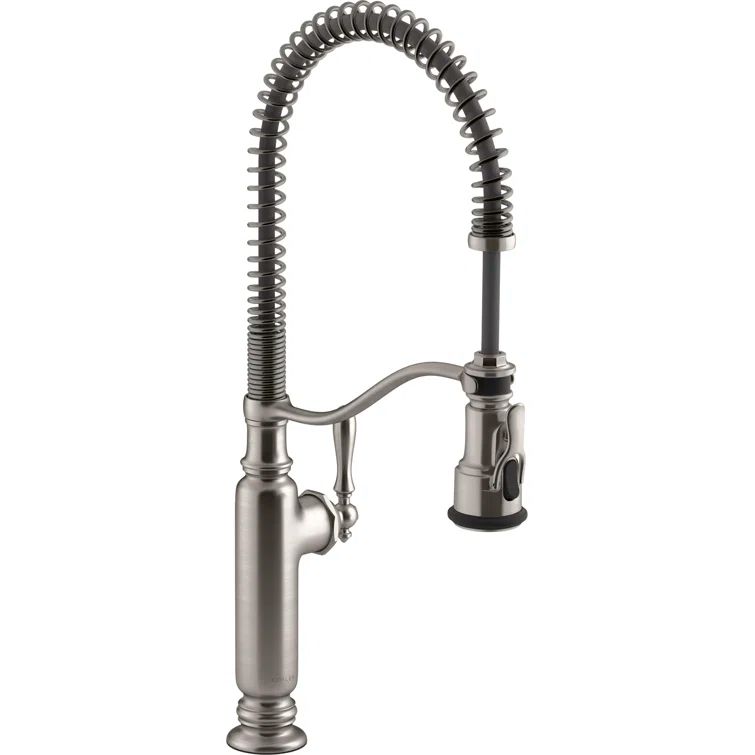 Vibrant Stainless Steel Semi-Professional Kitchen Faucet with Pull-Down Spray