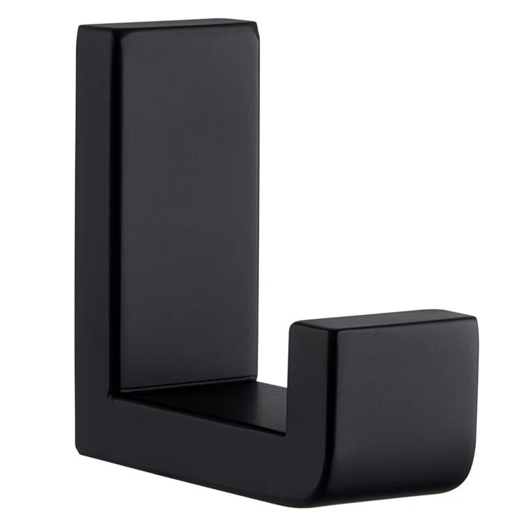 Matte Black Stainless Steel L-Shaped Bathroom Robe Hook