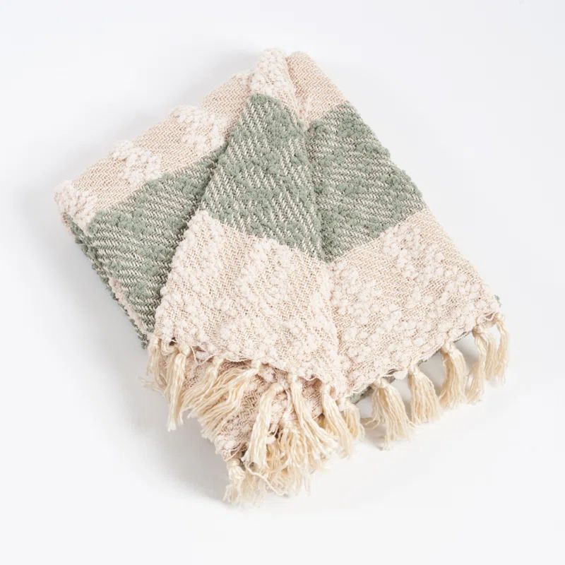 Multicolor Faux Fur Reversible Striped Throw Blanket
