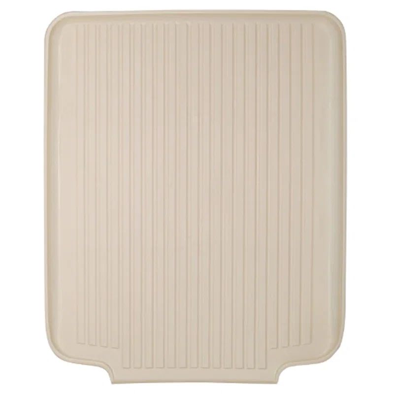 Beige Foldable Plastic Dish Drain Board with Lip