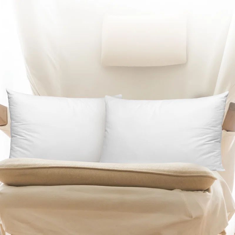 White Rectangular Microfiber Throw Pillow Set