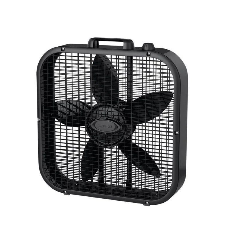Black 20-Inch Box Fan with Save-Smart Technology