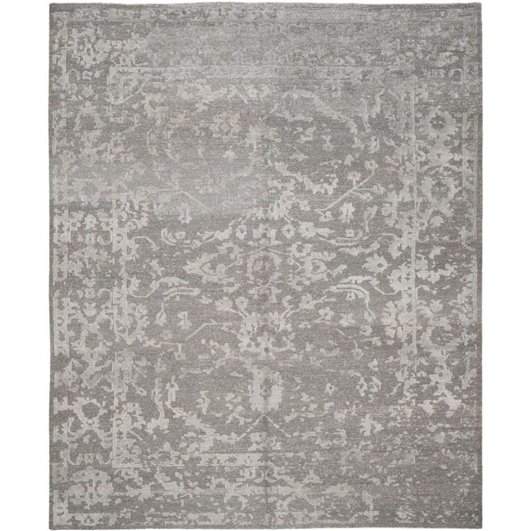 Centennial Hand-Knotted Gray Wool and Silk Area Rug 8' x 10'