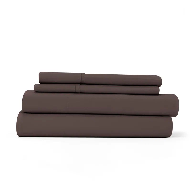 Chocolate Twin Microfiber and Cotton Sheet Set