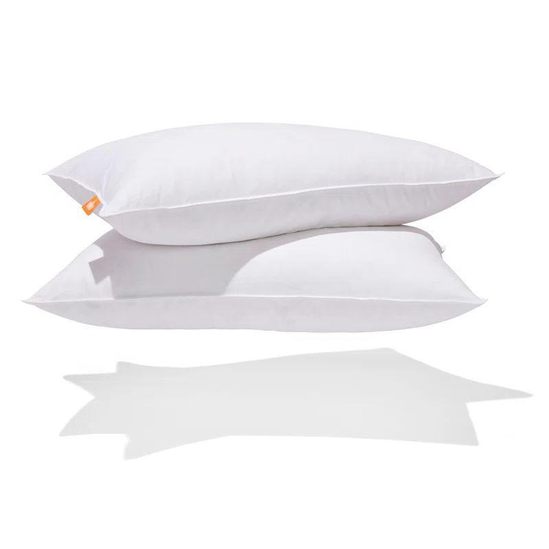 King Size White Goose Feather Hypoallergenic Firm Support Pillow Set