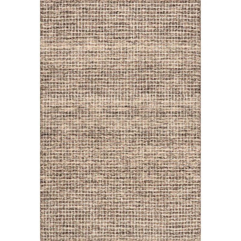Melrose Brown Hand-Tufted Wool Square Area Rug 6' x 6'