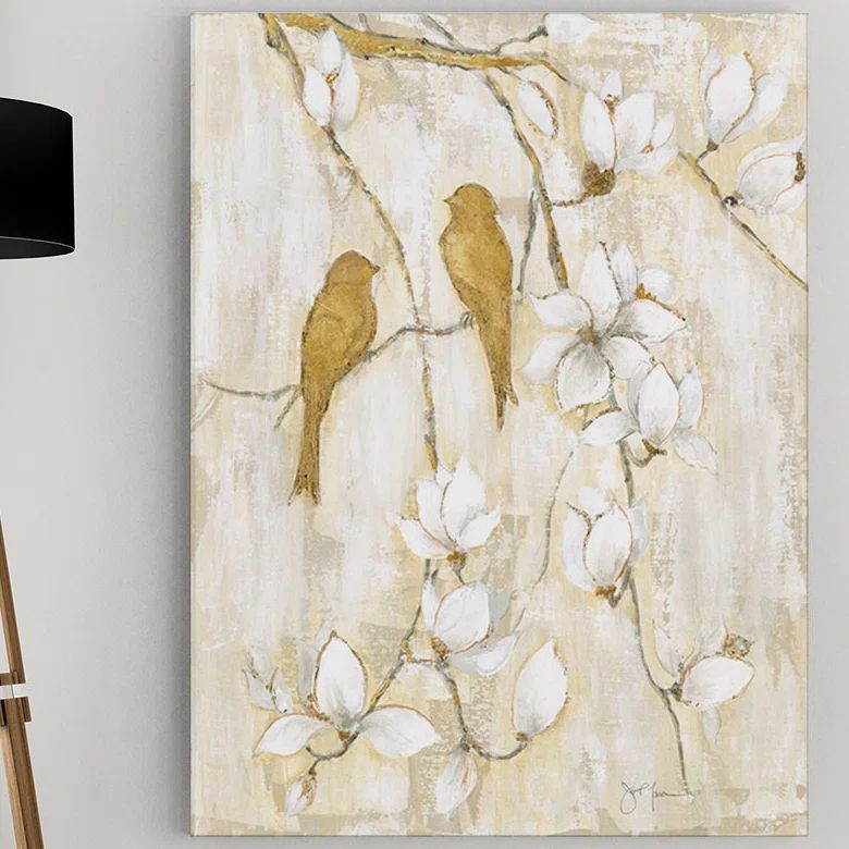 Song of Spring I Gold and White Canvas Print