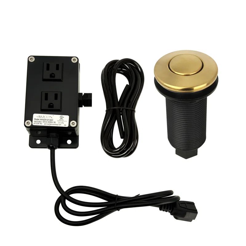 Gold and Black Garbage Disposal Air Switch Kit