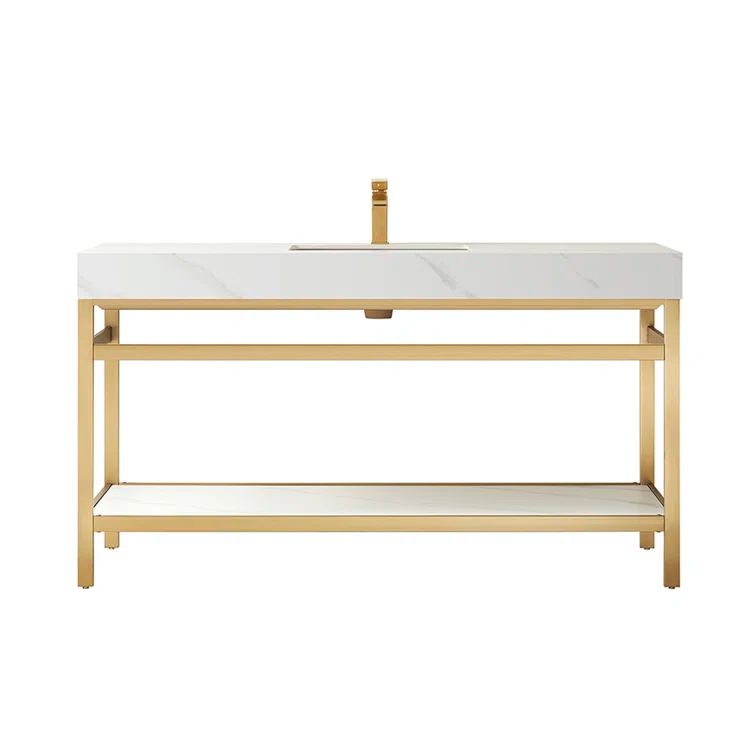 Vinnova Funes 60" Single Sink Bath Vanity with White Ceramic Sink
