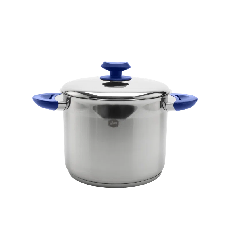 Professional 5 Qt Blue Stainless Steel Stock Pot with Lid
