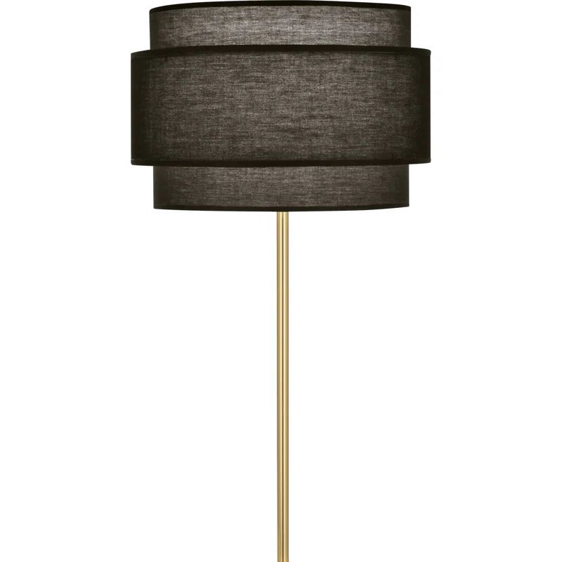 Modern Brass 62.63" Floor Lamp with Black Shade