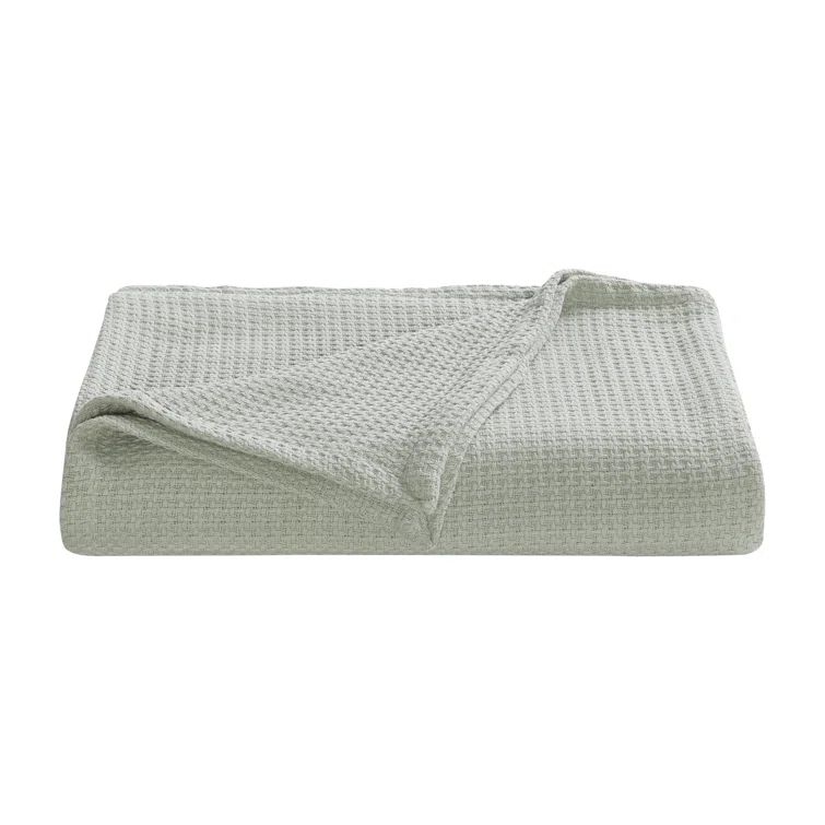 Coastal Knit Full/Queen Cotton Blanket in Pelican Grey