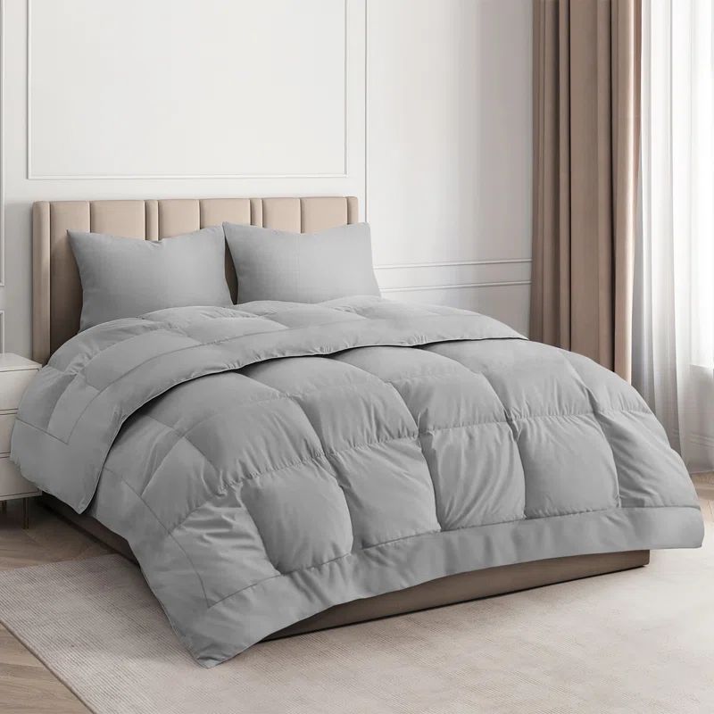 Light Gray Queen Size Reversible Microfiber Duvet for Adults