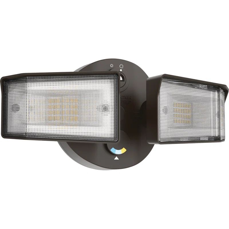 Dark Bronze Dual Head LED Outdoor Security Floodlight