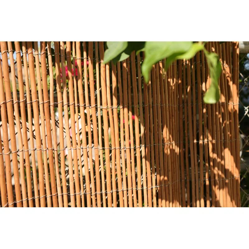 Natural Peeled Willow Wood Fence Panel 72" x 96"