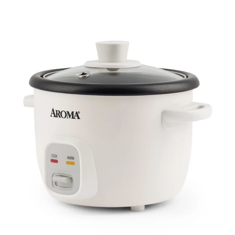 Compact White Nonstick Rice and Grain Cooker