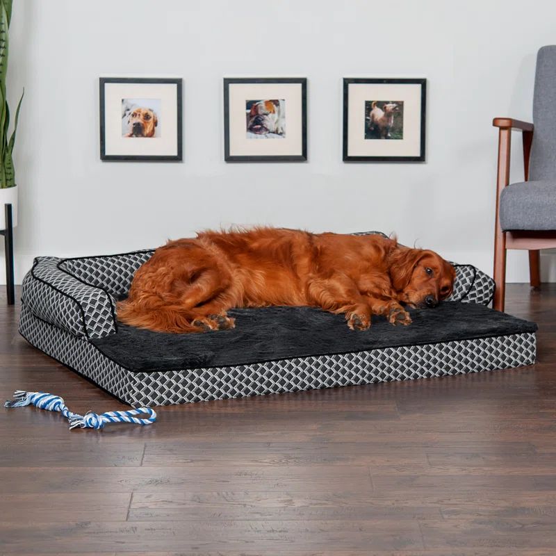 Diamond Gray Jumbo Orthopedic Foam Sofa-Style Dog Bed