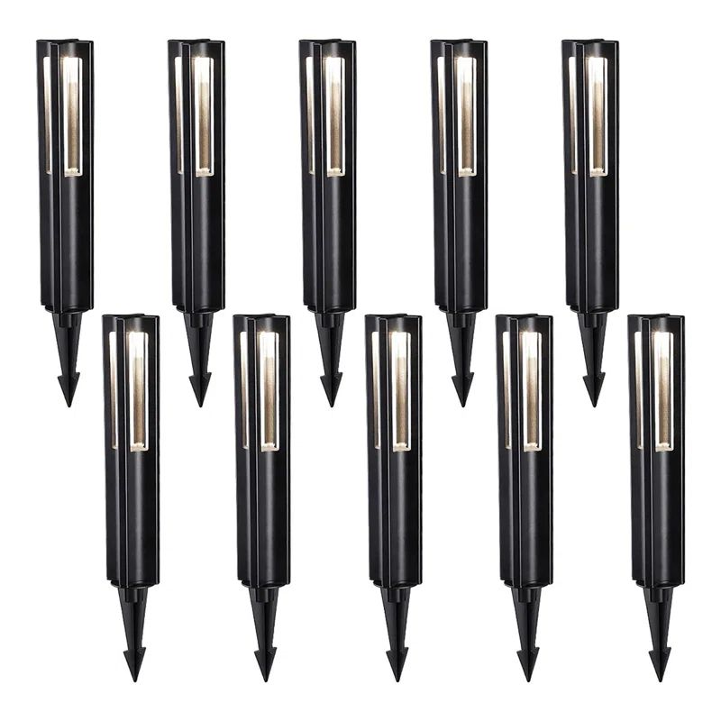 Black Aluminum LED Pathway Lights with Cool White Glow