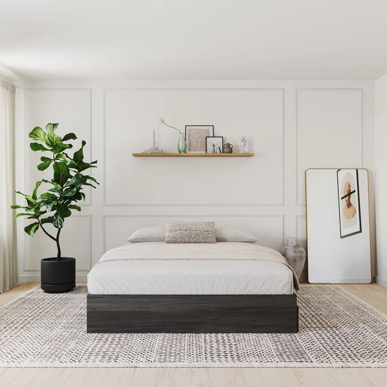 Walnut Queen Storage Bed Frame with 3 Drawers