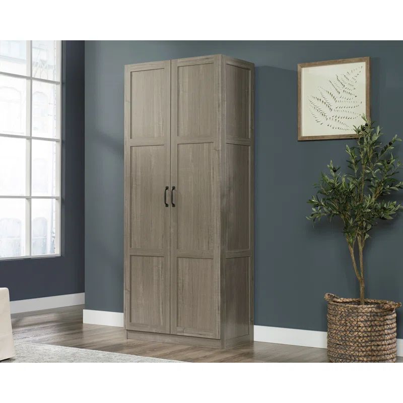 Silver Sycamore Tall Adjustable Shelving Storage Cabinet