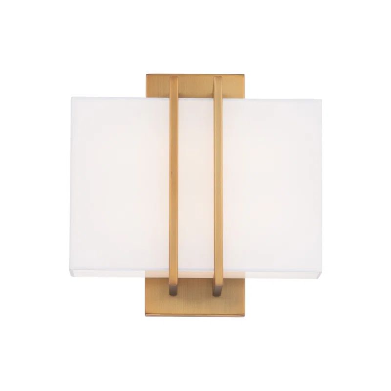 Aged Brass Direct Wired Dimmable LED Sconce - 11" Rectangle