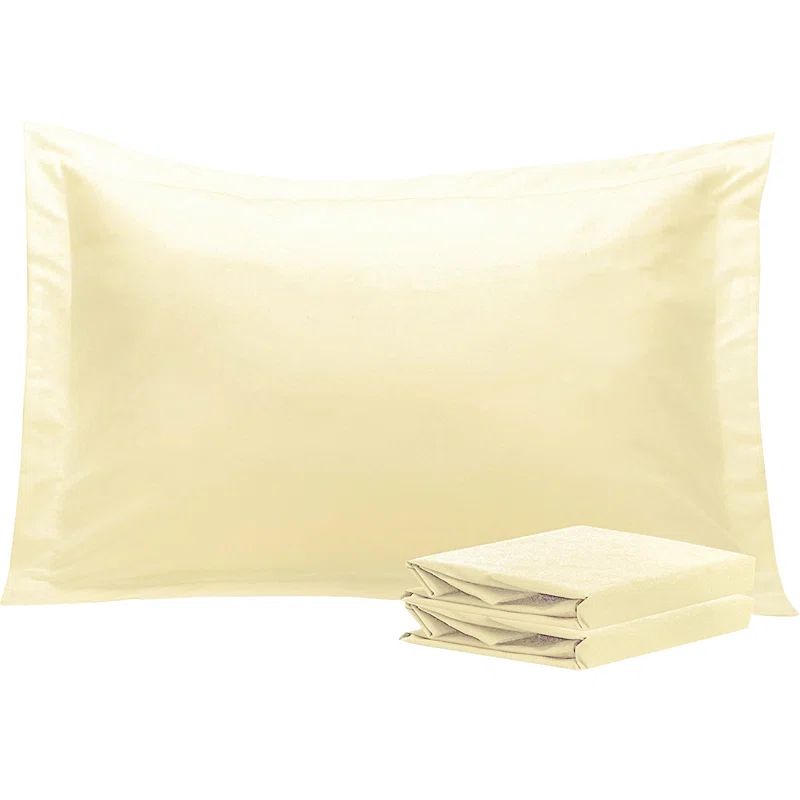 Ivory Microsuede Standard Pillow Shams Set of 2