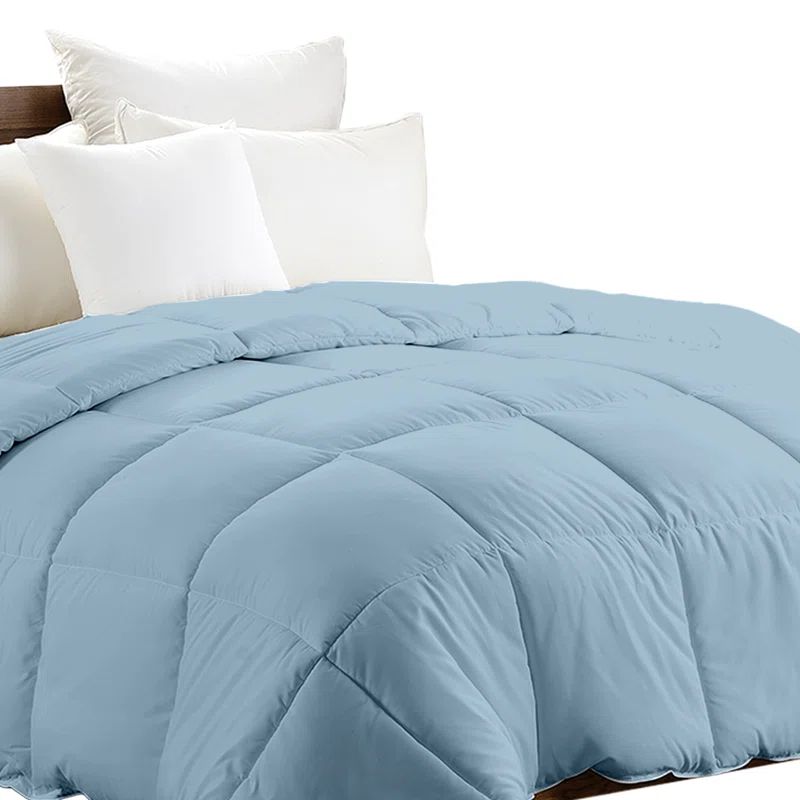 Twin Light Blue Down Alternative Microfiber Comforter