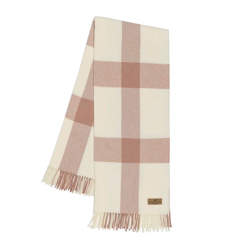 Rose Quartz Wellington Plaid Cotton Acrylic Throw Blanket