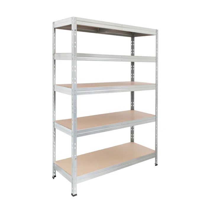 Heavy-Duty Galvanized Steel 5-Tier Shelving Unit 47" W x 71" H x 20" D