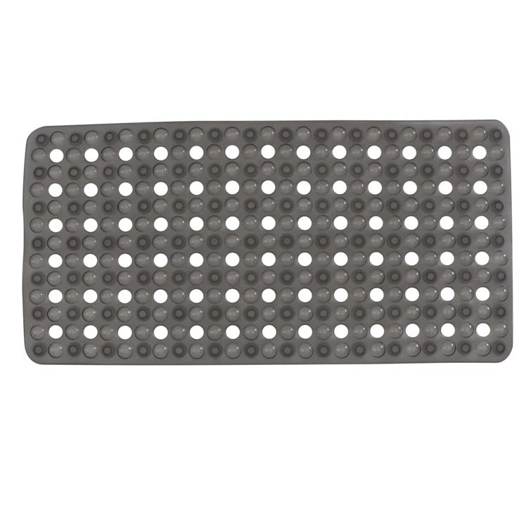 Smoke Gray Recycled PVC Non-Slip Bubble Texture Bath Mat