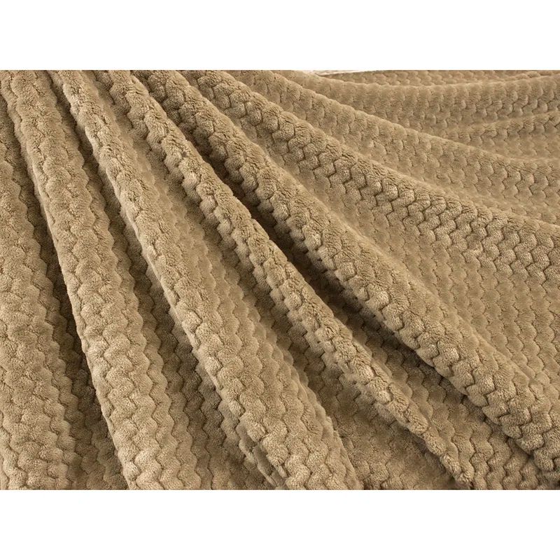 Taupe Chevron Sherpa Fleece Reversible Throw Blanket, 50" x 60"