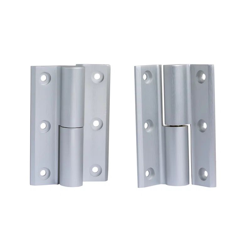 Deluxe Aluminum Surface Mount Door Hinge Kit, Silver