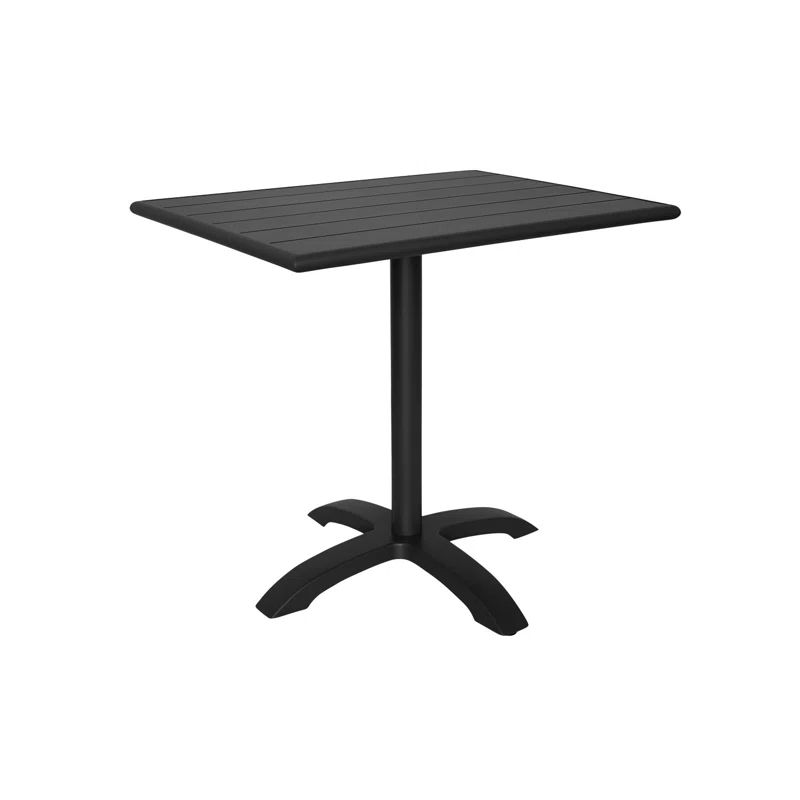 Black Powder-Coated Aluminum Square Bar Height Table
