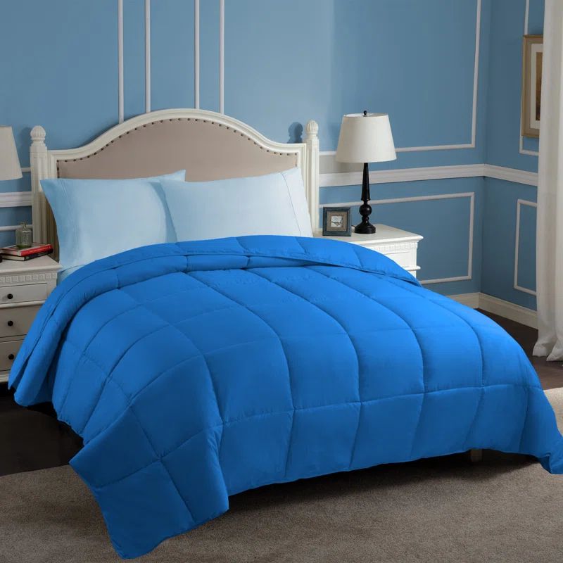 Aster Blue Twin XL Reversible Microfiber Duvet for Kids