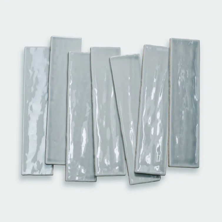 Marin Misty Blue Glossy Ceramic Rectangular Wall Tile