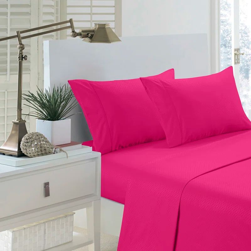 Twin Hot Pink Microfiber Deep Pocket Sheet Set