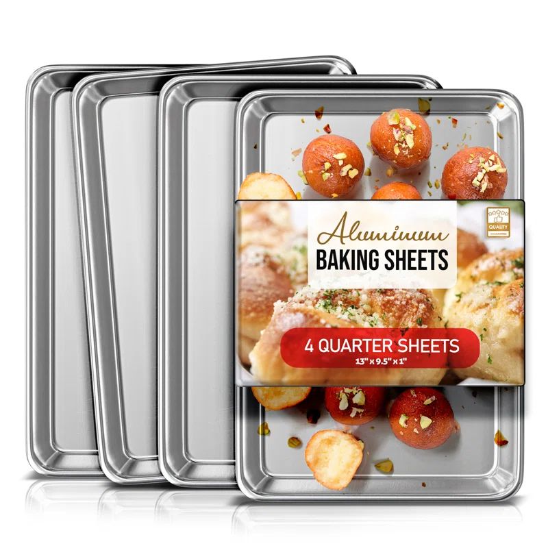 JoyTable Aluminum Non-Stick Quarter Sheet Pan Set, 13x9.5 inches