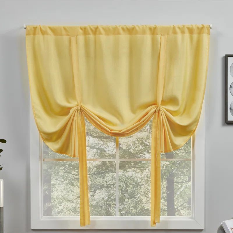 Yellow Linen Tie-Up Light Filtering Shade