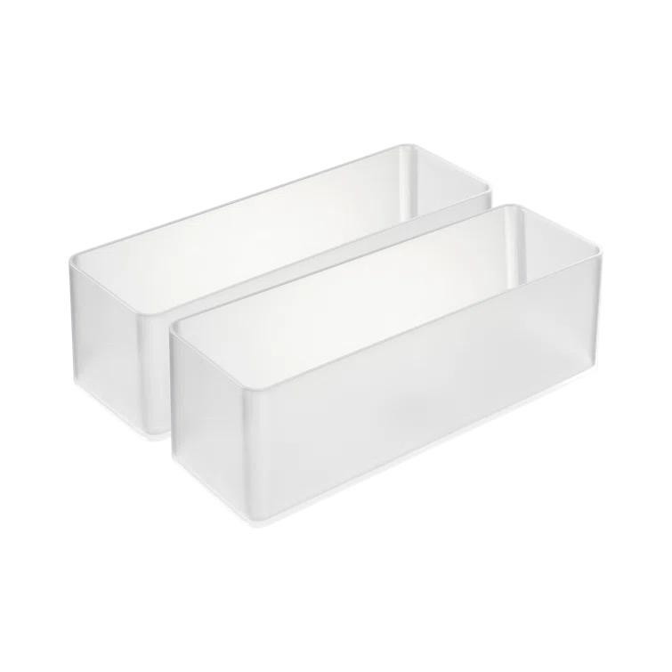 Deep White Stackable Clear Organizers Set of 2