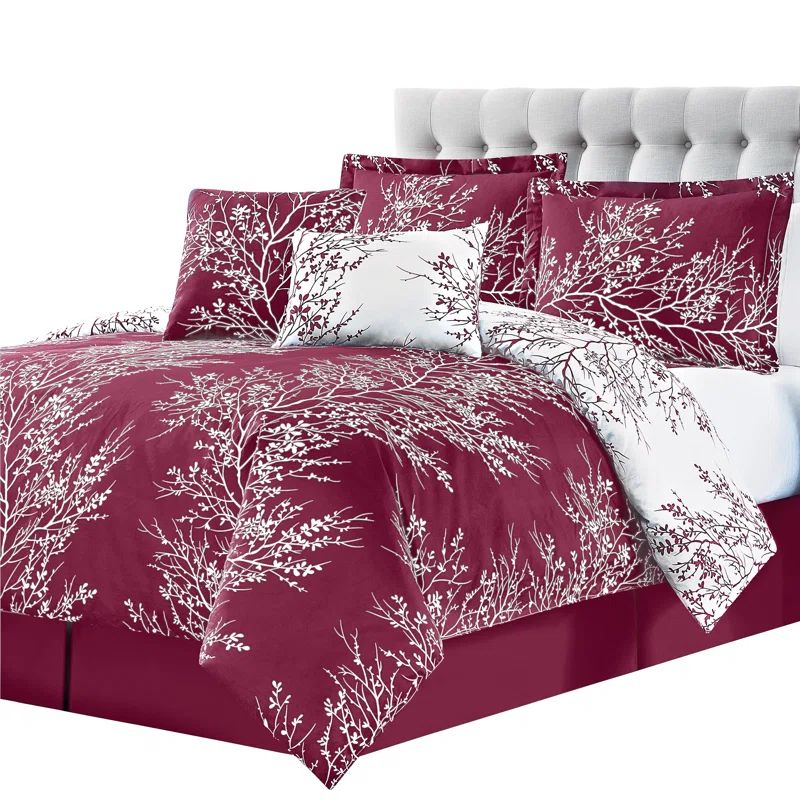 Burgundy Twin Reversible Microfiber Comforter Set