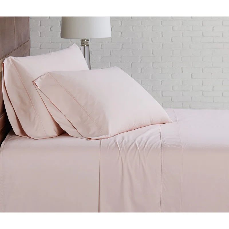 Blush Full Size Organic Cotton Percale Sheet Set
