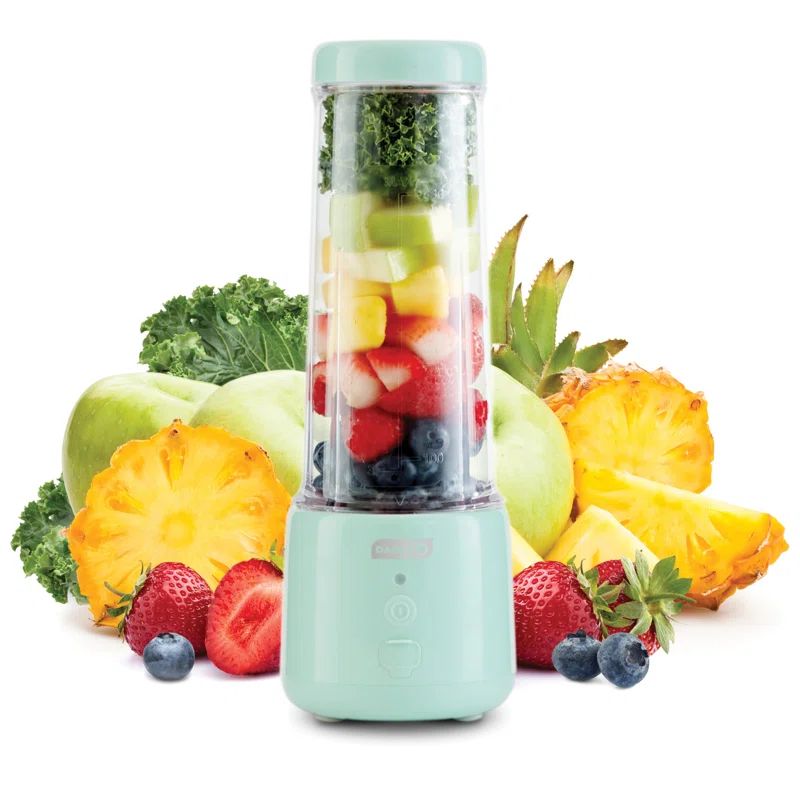 Aqua Blue Portable Cordless 16-oz Countertop Blender