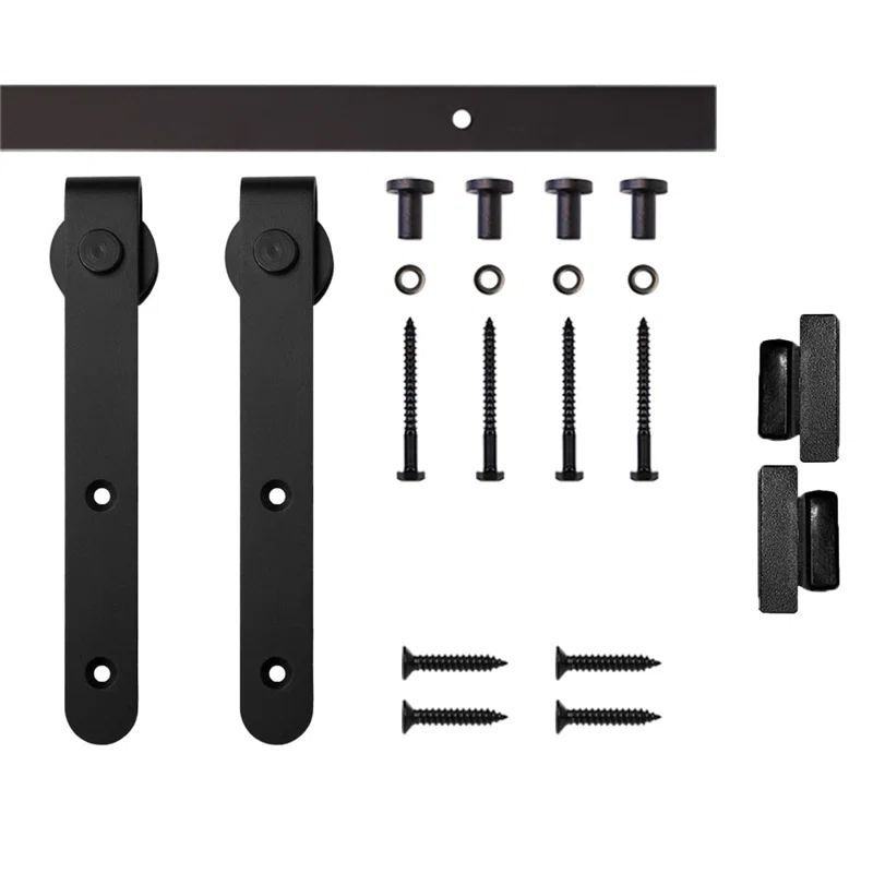 Matte Black 72-Inch Single Barn Door Hardware Kit