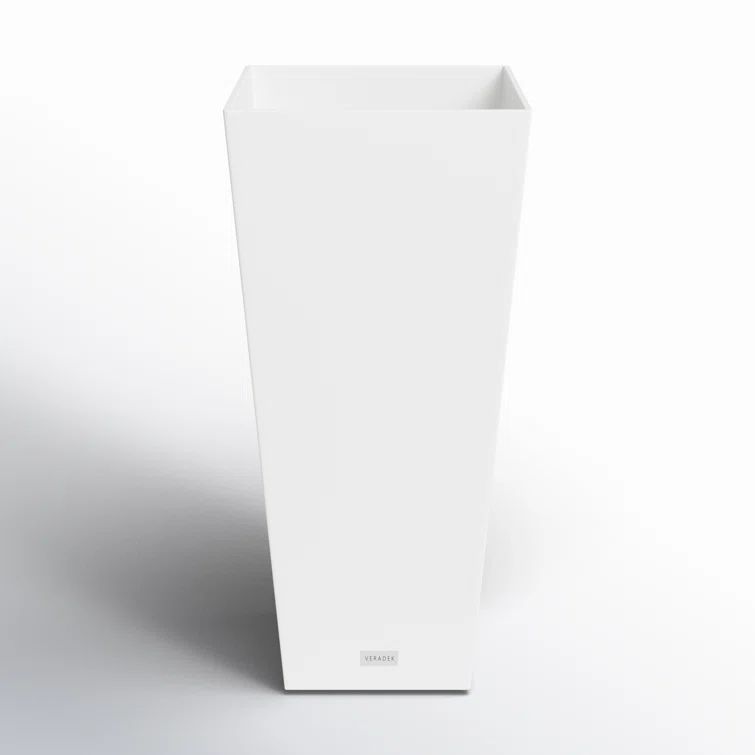 Midland 30" White Recycled Plastic Tall Planter